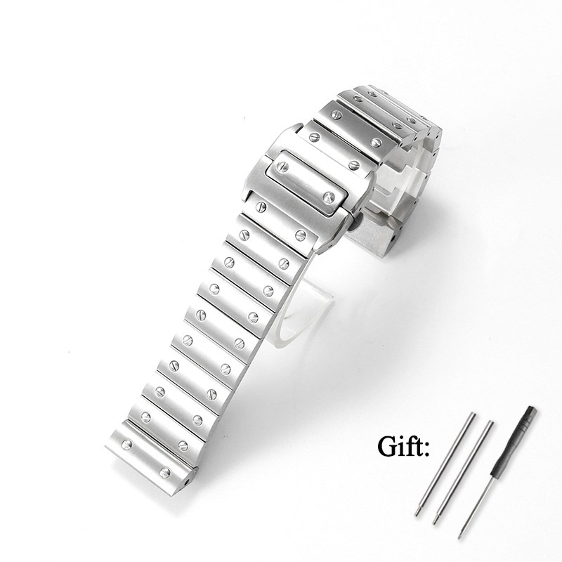 Cartier Watch Santos - 23mm High-Quality Stainless Steel Watch Strap