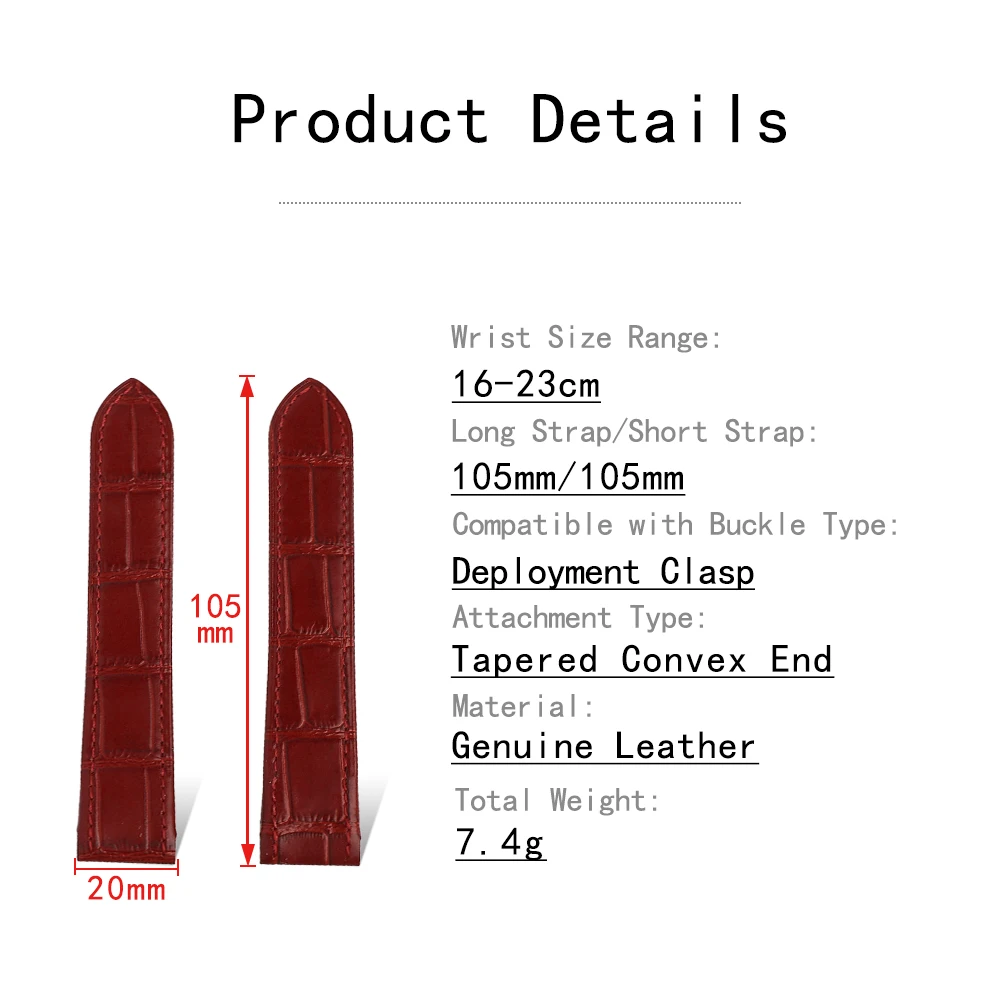 Cowhide Watch Strap 20mm 23mm  - Cartier Watch Santos 评论和价格