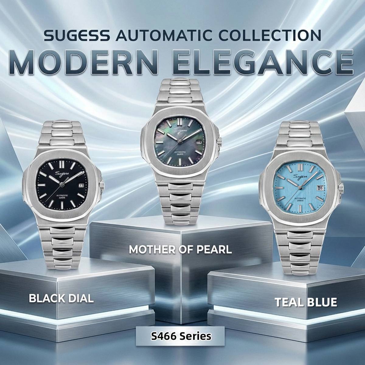 Sugess Man Watch Automatic Mec - Cartier Watch Santos 评论和价格