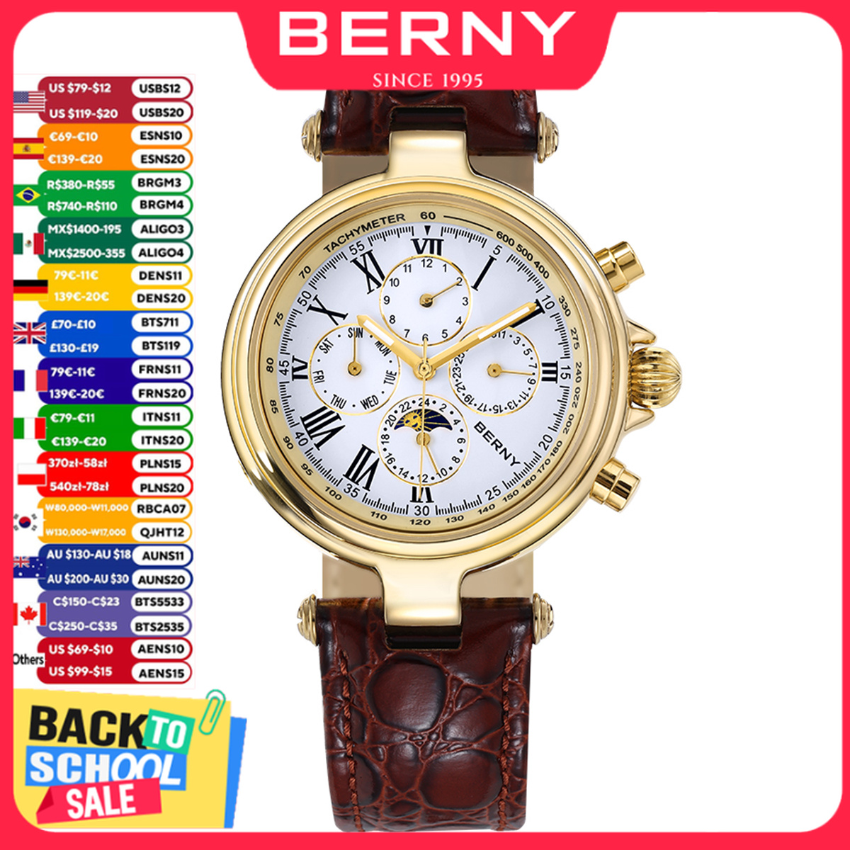 BERNY Retro Automatic Men's Wa - Seiko Watch Prospex 评论和价格