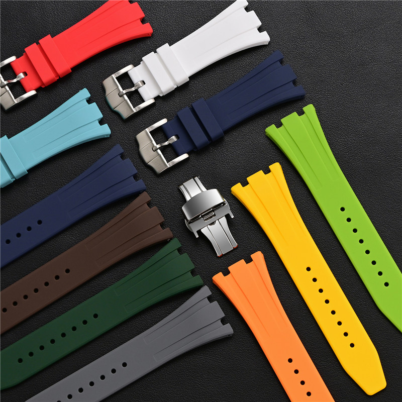 Rubber Silicone Strap 26mm for - Audemars Piguet Watch Royal Oak 评论和价格