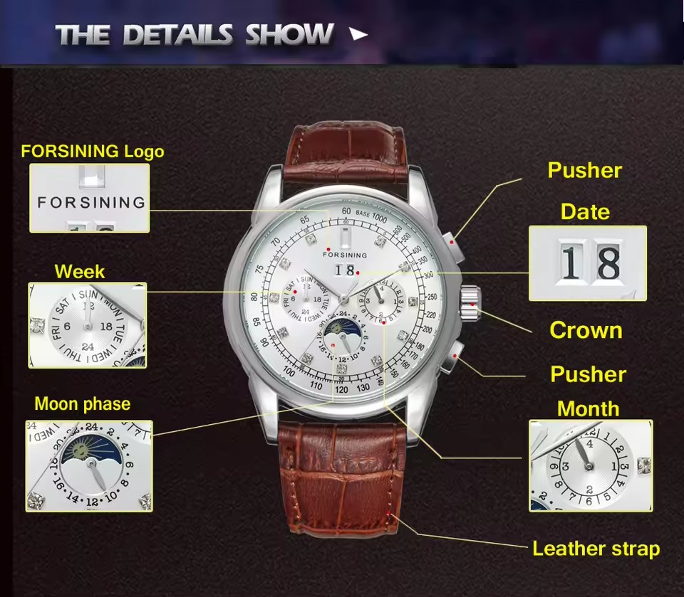 FORSINING Replica Multifunctio - Patek Philippe Watch Nautilus 评论和价格