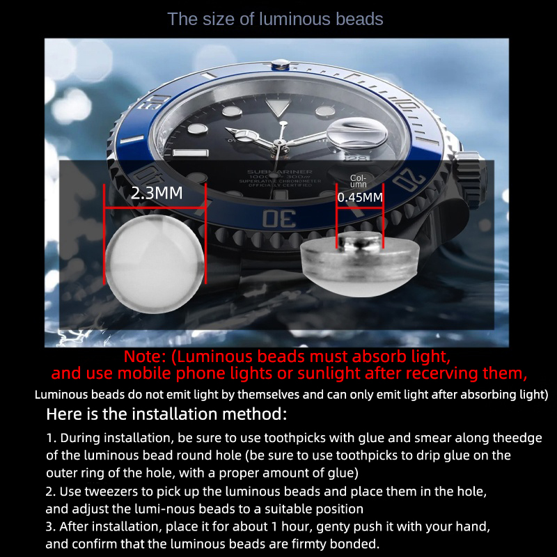 2.3x0.45mm Luminous pip For Se - Rolex Watch Submariner 评论和价格