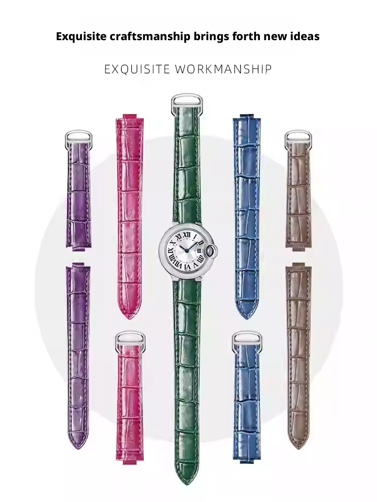 Leather watch strap for Cartie - Cartier Watch Ballon Bleu 评论和价格