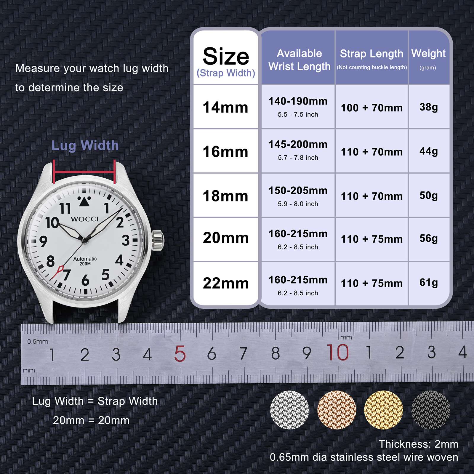 WOCCI Elite Metal Watch Band,  - Mesh Strap Metal 评论和价格
