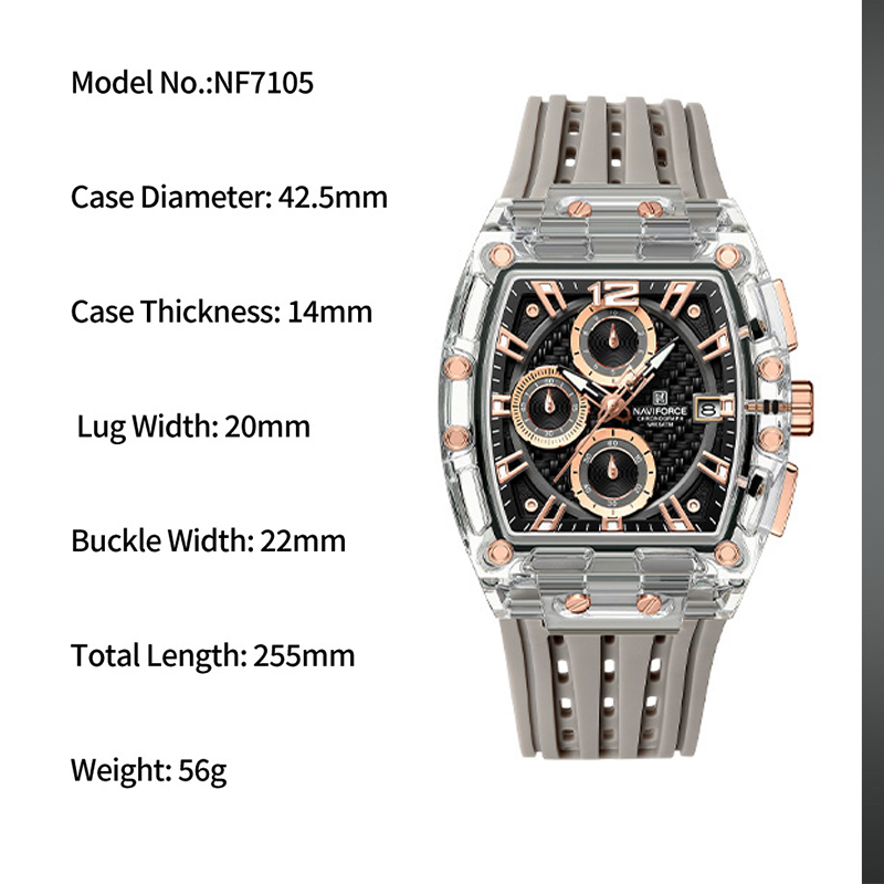 New NAVIFORCE Men's Quartz Mul - Rolex Watch Datejust 评论和价格