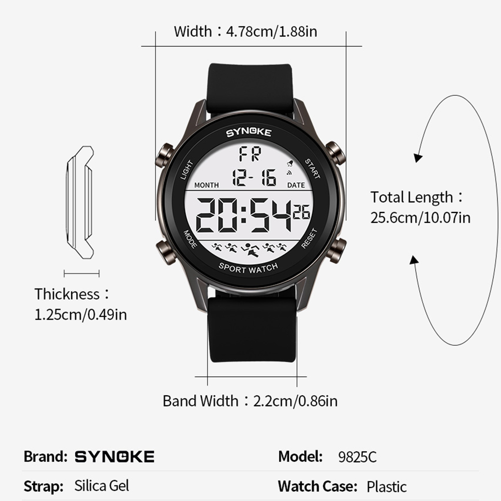 Digital Watches For Men Waterp - Rubber Strap Diver 评论和价格