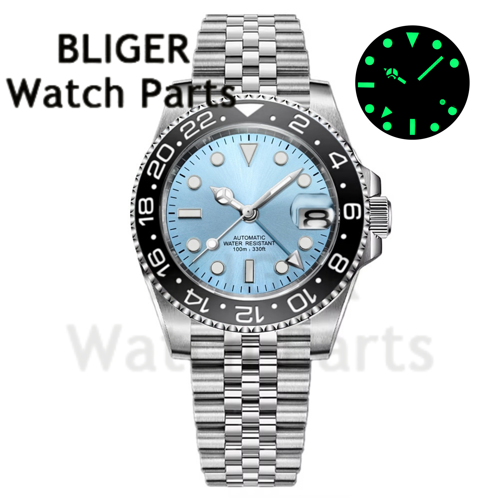 Custom Fashion GMT 40mm Men NH - Stainless Bracelet Diver 评论和价格
