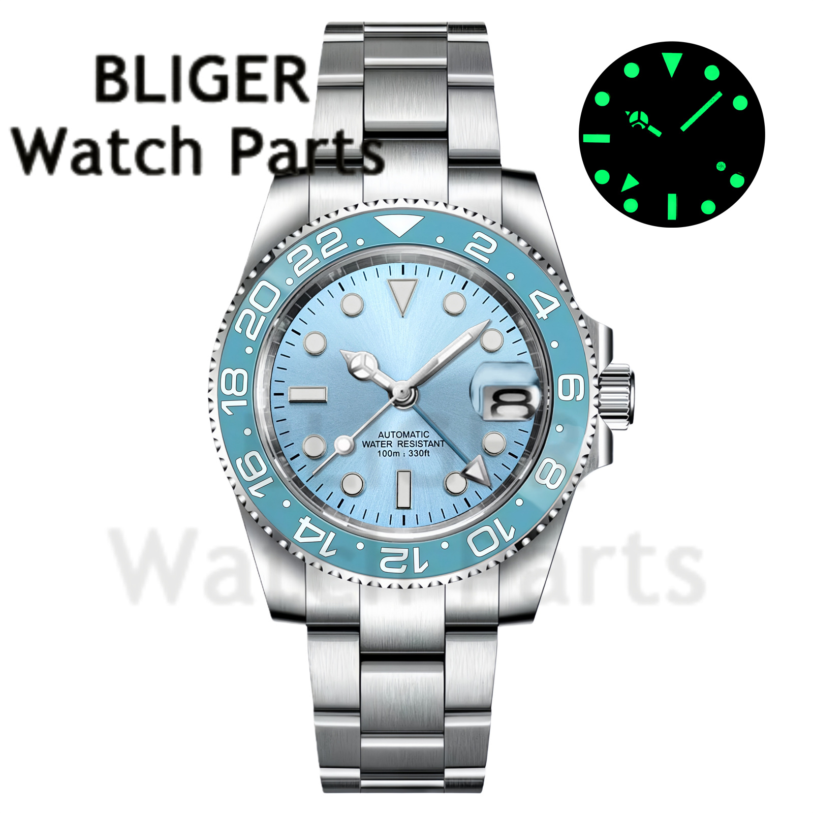 Custom Fashion GMT 40mm Men NH - Stainless Bracelet Diver 评论和价格